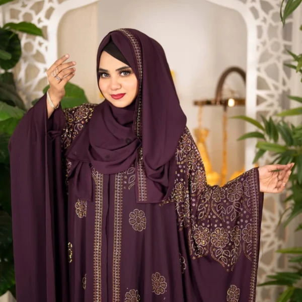 Mahera 4-Part Attest Koti Abaya Light Kolija Colour