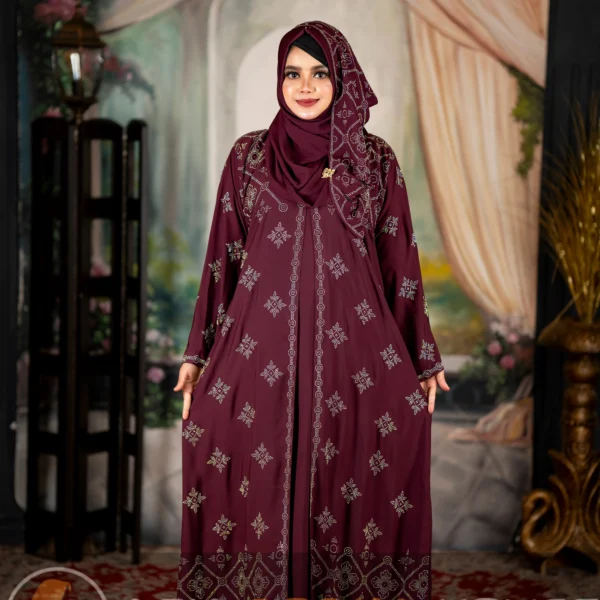 Dubai cherry 4-Part Attest Koti Party Borka Light Kolija Colour