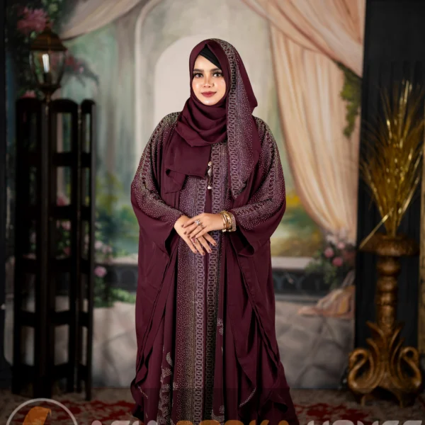 New 4-Part Hamima Abaya Light Kolija Colour