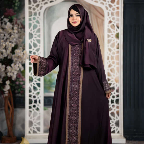 Arabian Style Jafran đđŽđ¯đŋđļđ°đ Embroidery Burqa Deep Kolija Colour