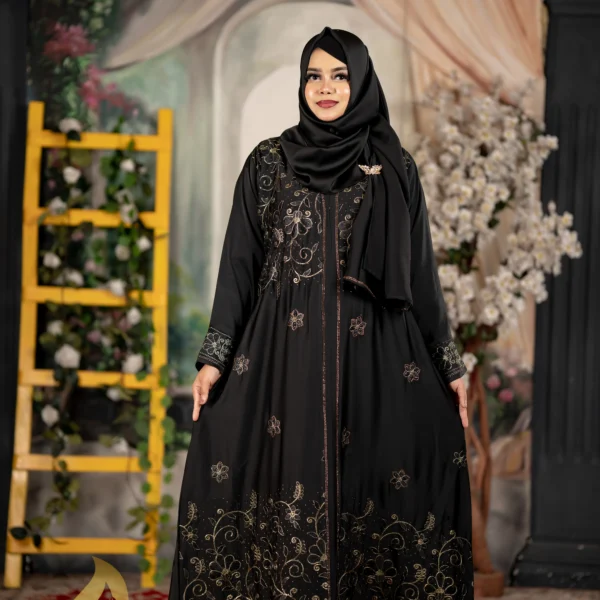Maliha Jafran đđŽđ¯đŋđļđ°đ Embroidery BORKA Black Colour